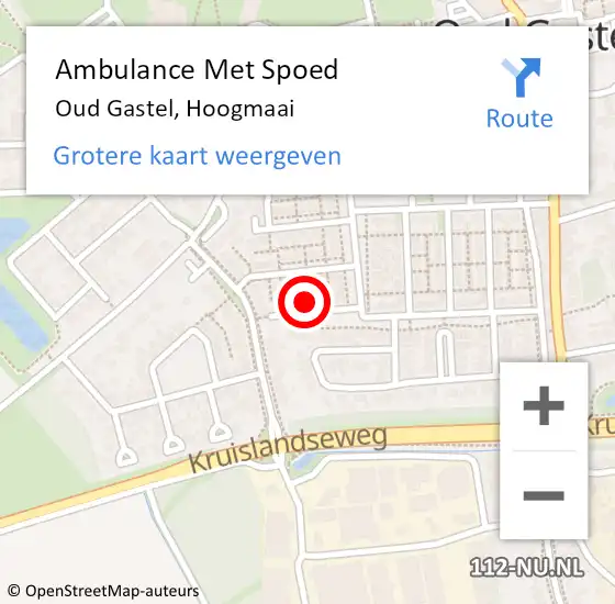 Locatie op kaart van de 112 melding: Ambulance Met Spoed Naar Oud Gastel, Hoogmaai op 27 mei 2017 01:40