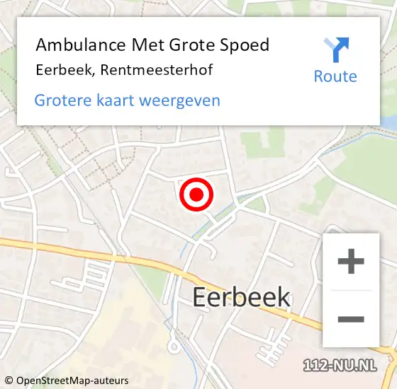 Locatie op kaart van de 112 melding: Ambulance Met Grote Spoed Naar Eerbeek, Rentmeesterhof op 27 mei 2017 02:31