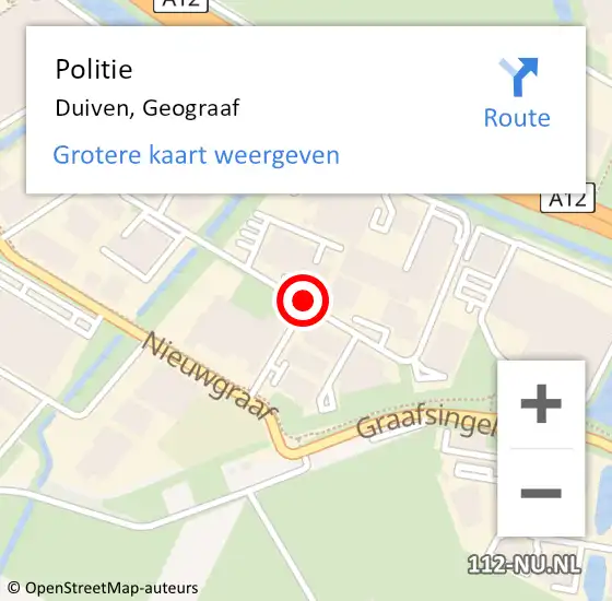 Locatie op kaart van de 112 melding: Politie Duiven, Geograaf op 27 mei 2017 02:53