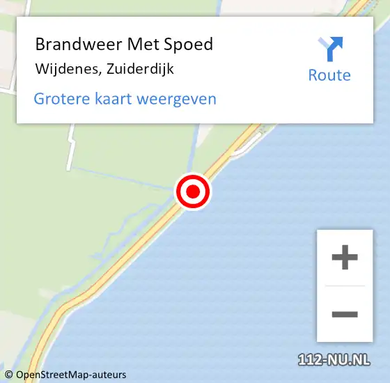 Locatie op kaart van de 112 melding: Brandweer Met Spoed Naar Wijdenes, Zuiderdijk op 27 mei 2017 03:05