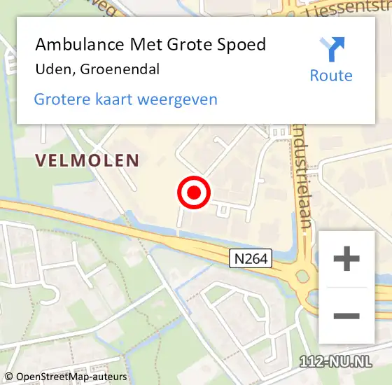 Locatie op kaart van de 112 melding: Ambulance Met Grote Spoed Naar Uden, Groenendal op 27 mei 2017 03:22