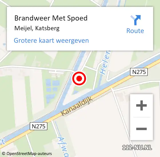 Locatie op kaart van de 112 melding: Brandweer Met Spoed Naar Meijel, Katsberg op 27 mei 2017 05:17