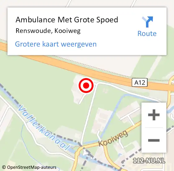 Locatie op kaart van de 112 melding: Ambulance Met Grote Spoed Naar Renswoude, Kooiweg op 27 mei 2017 05:58