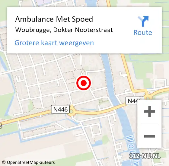 Locatie op kaart van de 112 melding: Ambulance Met Spoed Naar Woubrugge, Dokter Nooterstraat op 27 mei 2017 06:17