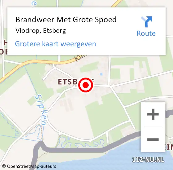 Locatie op kaart van de 112 melding: Brandweer Met Grote Spoed Naar Vlodrop, Etsberg op 27 mei 2017 09:25