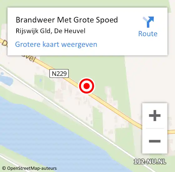 Locatie op kaart van de 112 melding: Brandweer Met Grote Spoed Naar Rijswijk Gld, De Heuvel op 27 mei 2017 09:32