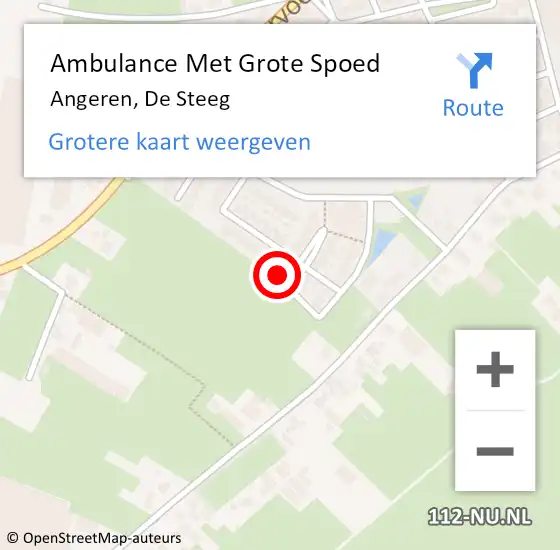 Locatie op kaart van de 112 melding: Ambulance Met Grote Spoed Naar Angeren, De Steeg op 27 mei 2017 10:29