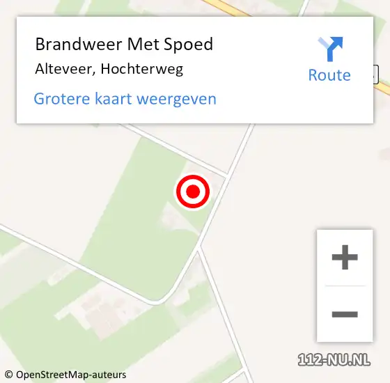 Locatie op kaart van de 112 melding: Brandweer Met Spoed Naar Alteveer, Hochterweg op 27 mei 2017 10:49