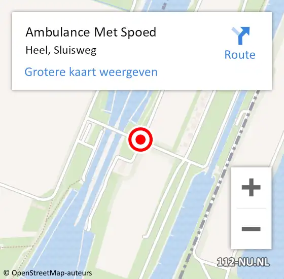 Locatie op kaart van de 112 melding: Ambulance Met Spoed Naar Heel, Sluisweg op 27 mei 2017 11:30