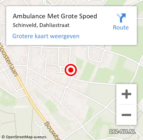 Locatie op kaart van de 112 melding: Ambulance Met Grote Spoed Naar Schinveld, Dahliastraat op 20 september 2013 01:58