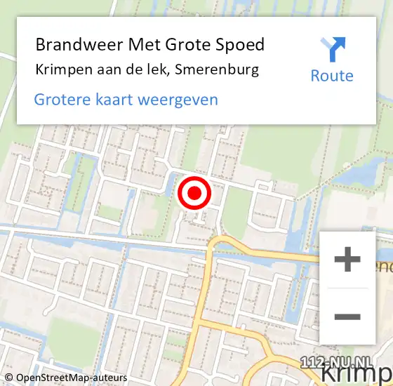 Locatie op kaart van de 112 melding: Brandweer Met Grote Spoed Naar Krimpen aan de lek, Smerenburg op 27 mei 2017 12:05