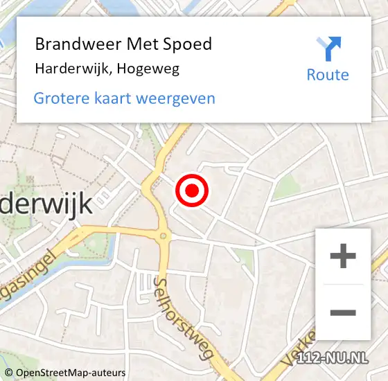 Locatie op kaart van de 112 melding: Brandweer Met Spoed Naar Harderwijk, Hogeweg op 27 mei 2017 12:09