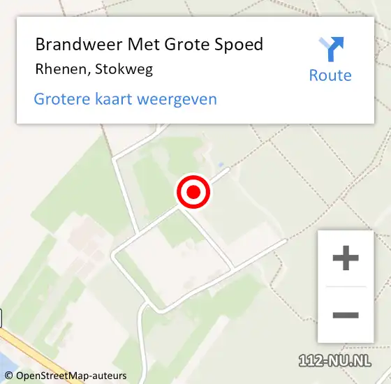 Locatie op kaart van de 112 melding: Brandweer Met Grote Spoed Naar Rhenen, Stokweg op 27 mei 2017 13:31