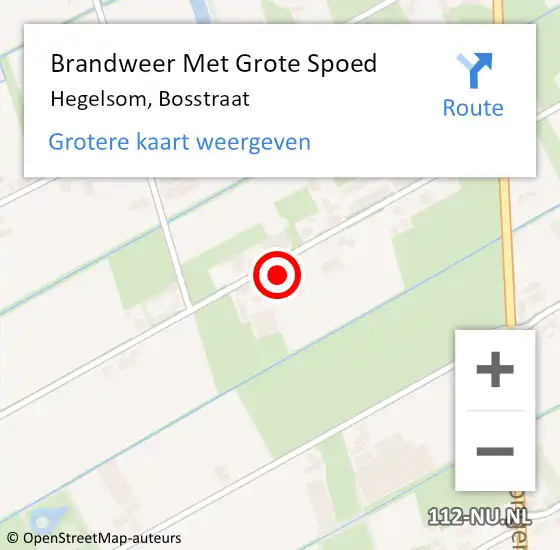 Locatie op kaart van de 112 melding: Brandweer Met Grote Spoed Naar Hegelsom, Bosstraat op 27 mei 2017 13:42