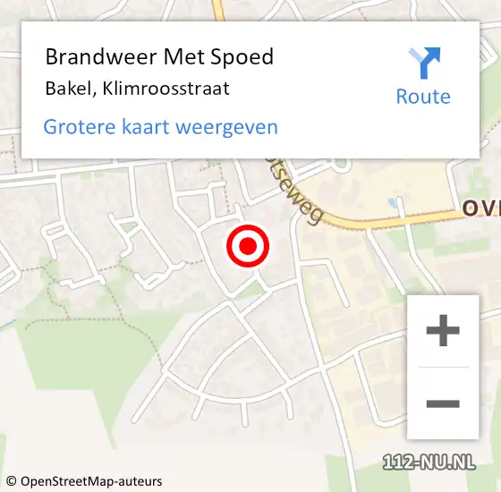 Locatie op kaart van de 112 melding: Brandweer Met Spoed Naar Bakel, Klimroosstraat op 27 mei 2017 13:43