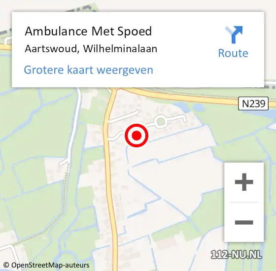 Locatie op kaart van de 112 melding: Ambulance Met Spoed Naar Aartswoud, Wilhelminalaan op 27 mei 2017 14:27