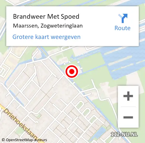 Locatie op kaart van de 112 melding: Brandweer Met Spoed Naar Maarssen, Zogweteringlaan op 27 mei 2017 14:27