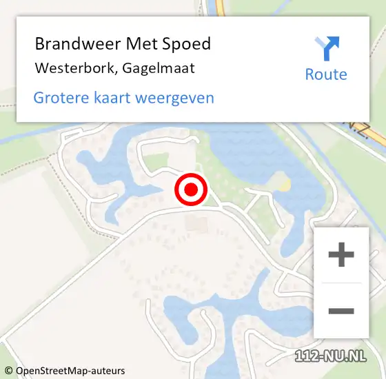 Locatie op kaart van de 112 melding: Brandweer Met Spoed Naar Westerbork, Gagelmaat op 27 mei 2017 15:06