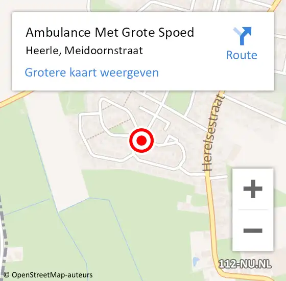 Locatie op kaart van de 112 melding: Ambulance Met Grote Spoed Naar Heerle, Meidoornstraat op 27 mei 2017 15:06