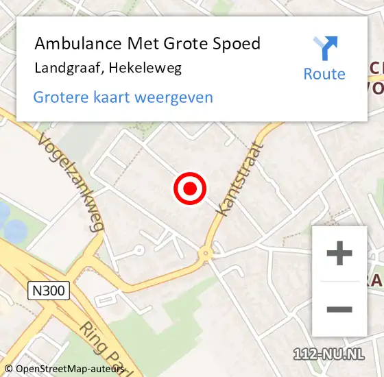 Locatie op kaart van de 112 melding: Ambulance Met Grote Spoed Naar Landgraaf, Hekeleweg op 21 januari 2014 20:34