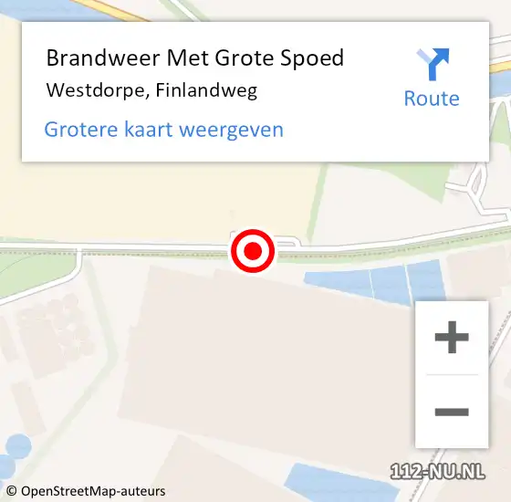 Locatie op kaart van de 112 melding: Brandweer Met Grote Spoed Naar Westdorpe, Finlandweg op 27 mei 2017 15:30