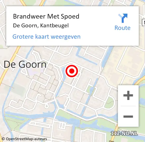 Locatie op kaart van de 112 melding: Brandweer Met Spoed Naar De Goorn, Kantbeugel op 27 mei 2017 16:23