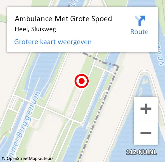 Locatie op kaart van de 112 melding: Ambulance Met Grote Spoed Naar Heel, Sluisweg op 27 mei 2017 17:03