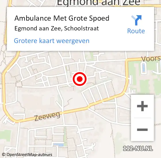 Locatie op kaart van de 112 melding: Ambulance Met Grote Spoed Naar Egmond aan Zee, Schoolstraat op 21 januari 2014 21:04