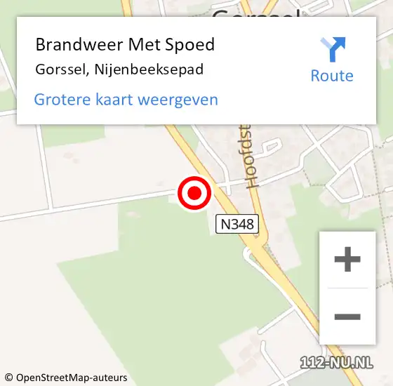 Locatie op kaart van de 112 melding: Brandweer Met Spoed Naar Gorssel, Nijenbeeksepad op 27 mei 2017 20:17