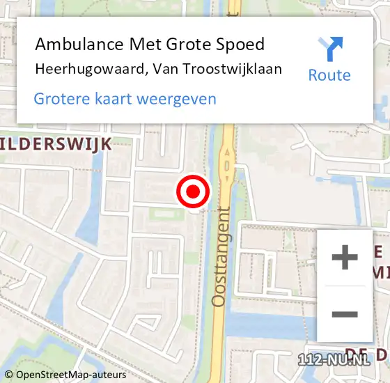 Locatie op kaart van de 112 melding: Ambulance Met Grote Spoed Naar Heerhugowaard, Van Troostwijklaan op 27 mei 2017 20:37