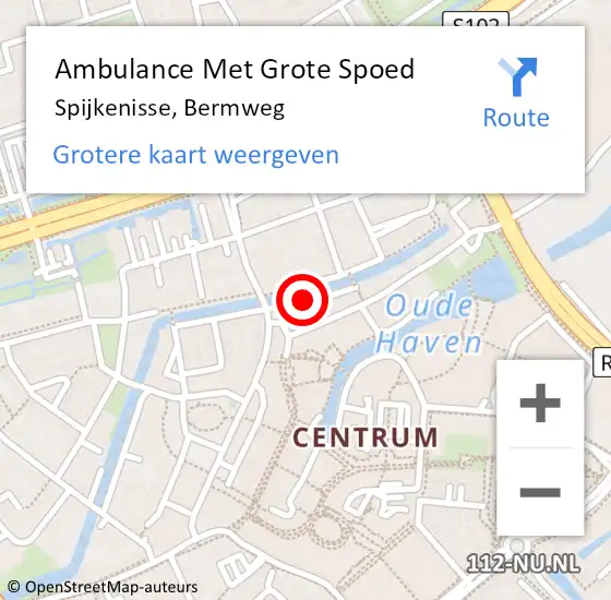 Locatie op kaart van de 112 melding: Ambulance Met Grote Spoed Naar Spijkenisse, Bermweg op 27 mei 2017 21:23
