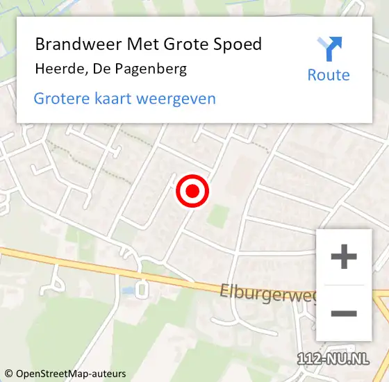 Locatie op kaart van de 112 melding: Brandweer Met Grote Spoed Naar Heerde, De Pagenberg op 27 mei 2017 21:39