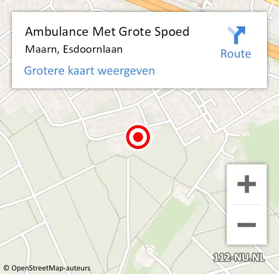 Locatie op kaart van de 112 melding: Ambulance Met Grote Spoed Naar Maarn, Esdoornlaan op 20 september 2013 02:26