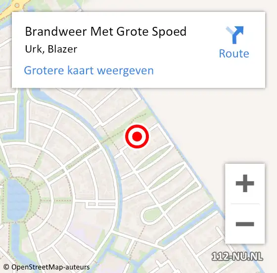 Locatie op kaart van de 112 melding: Brandweer Met Grote Spoed Naar Urk, Blazer op 21 januari 2014 21:33