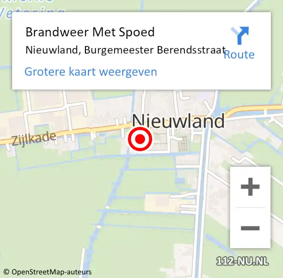 Locatie op kaart van de 112 melding: Brandweer Met Spoed Naar Nieuwland, Burgemeester Berendsstraat op 27 mei 2017 22:17