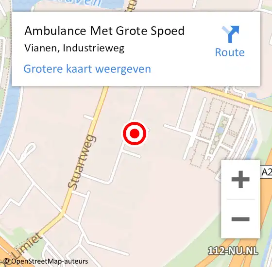 Locatie op kaart van de 112 melding: Ambulance Met Grote Spoed Naar Vianen, Industrieweg op 27 mei 2017 22:53