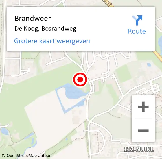 Locatie op kaart van de 112 melding: Brandweer De Koog, Bosrandweg op 27 mei 2017 23:34