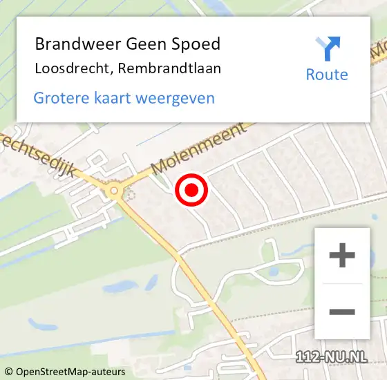 Locatie op kaart van de 112 melding: Brandweer Geen Spoed Naar Loosdrecht, Rembrandtlaan op 28 mei 2017 00:28