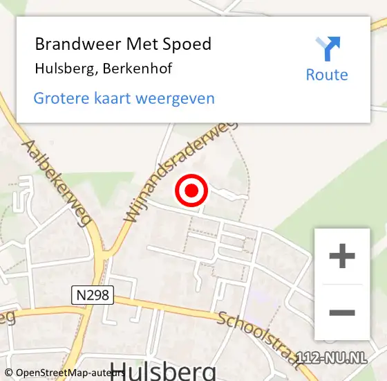 Locatie op kaart van de 112 melding: Brandweer Met Spoed Naar Hulsberg, Berkenhof op 28 mei 2017 01:37