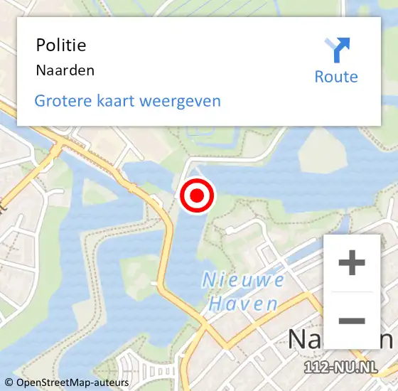 Locatie op kaart van de 112 melding: Politie Naarden op 28 mei 2017 01:57