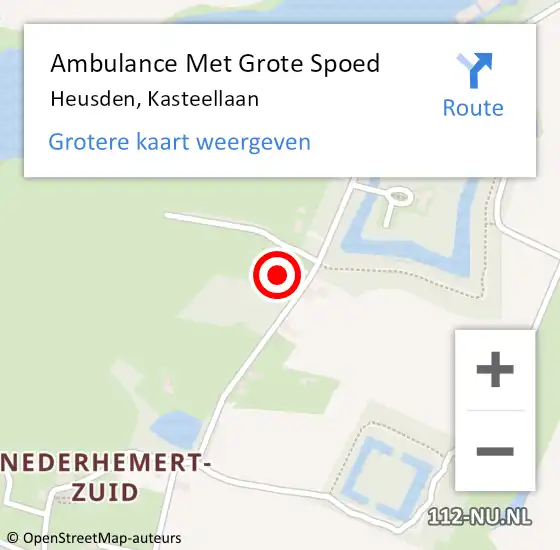 Locatie op kaart van de 112 melding: Ambulance Met Grote Spoed Naar Heusden, Kasteellaan op 28 mei 2017 01:58