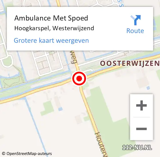 Locatie op kaart van de 112 melding: Ambulance Met Spoed Naar Hoogkarspel, Westerwijzend op 28 mei 2017 02:59