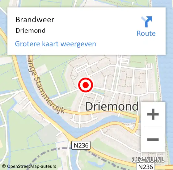Locatie op kaart van de 112 melding: Brandweer Driemond op 28 mei 2017 07:21