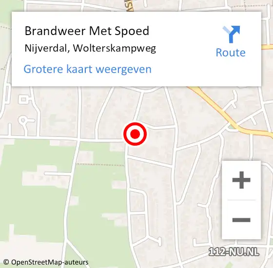 Locatie op kaart van de 112 melding: Brandweer Met Spoed Naar Nijverdal, Wolterskampweg op 28 mei 2017 10:18