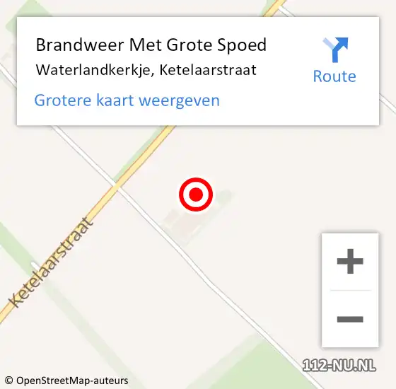 Locatie op kaart van de 112 melding: Brandweer Met Grote Spoed Naar Waterlandkerkje, Ketelaarstraat op 28 mei 2017 10:32