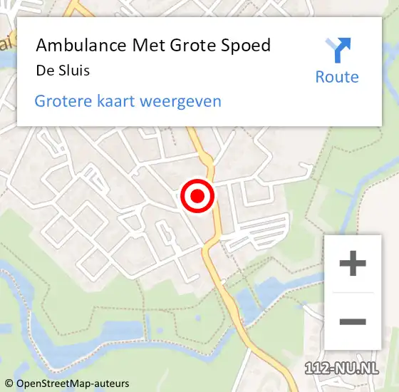 Locatie op kaart van de 112 melding: Ambulance Met Grote Spoed Naar De Sluis op 28 mei 2017 10:46