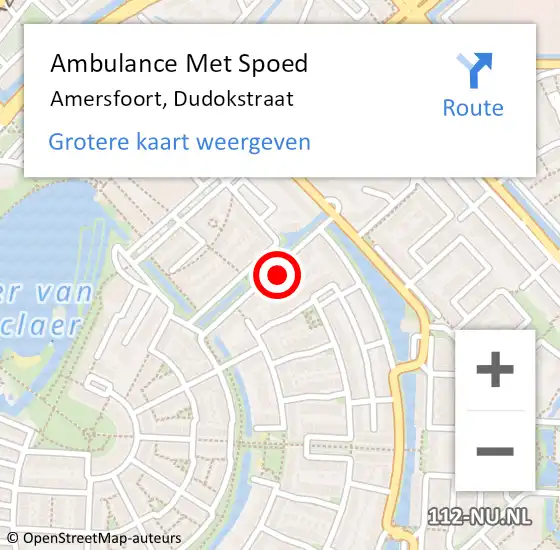 Locatie op kaart van de 112 melding: Ambulance Met Spoed Naar Amersfoort, Dudokstraat op 28 mei 2017 10:47