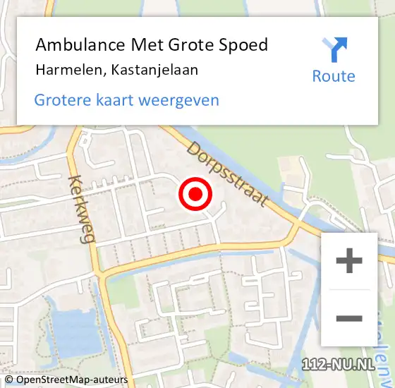 Locatie op kaart van de 112 melding: Ambulance Met Grote Spoed Naar Harmelen, Kastanjelaan op 28 mei 2017 10:48
