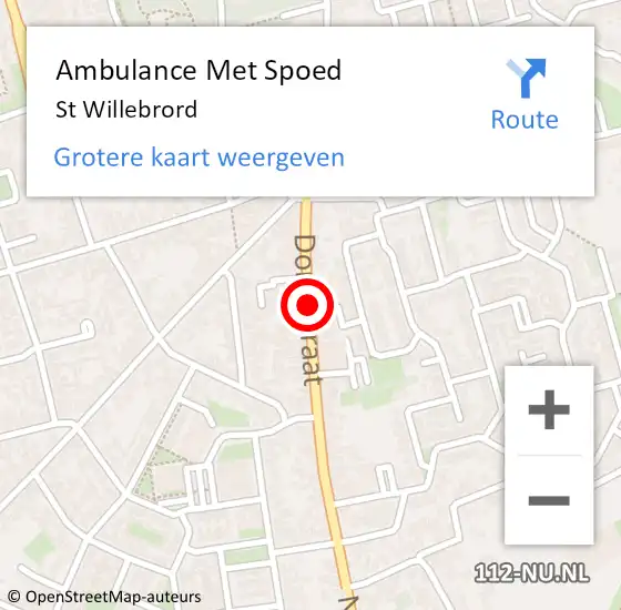 Locatie op kaart van de 112 melding: Ambulance Met Spoed Naar St Willebrord op 28 mei 2017 10:55