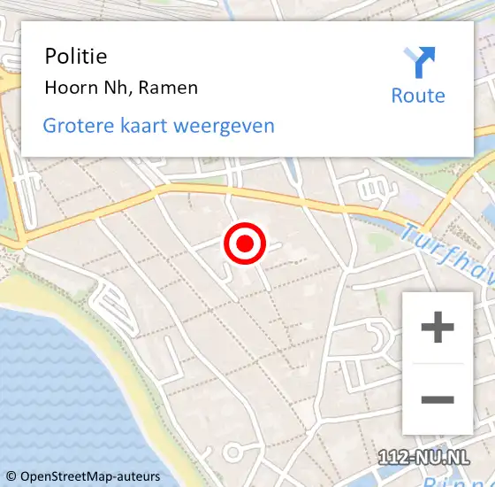 Locatie op kaart van de 112 melding: Politie Hoorn Nh, Ramen op 28 mei 2017 11:28